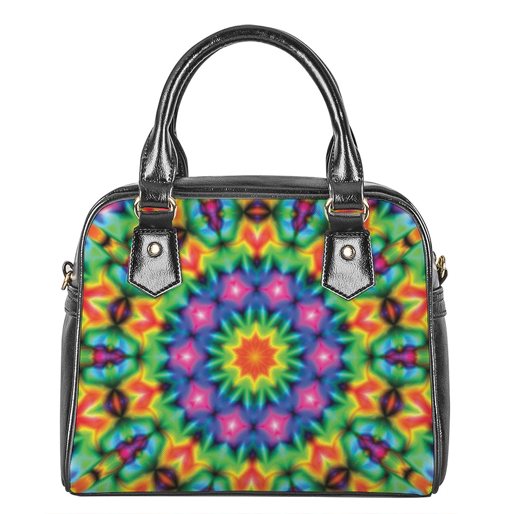 Rainbow Kaleidoscope Print Shoulder Handbag