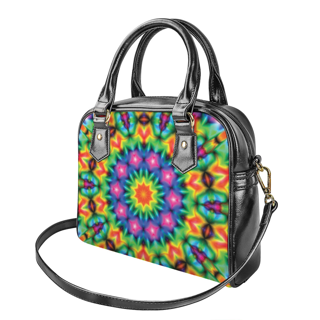 Rainbow Kaleidoscope Print Shoulder Handbag