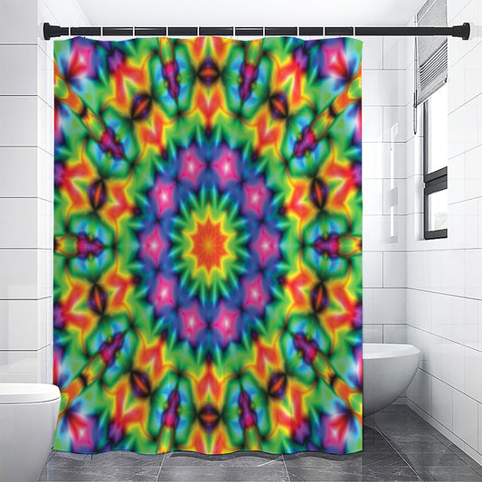 Rainbow Kaleidoscope Print Shower Curtain