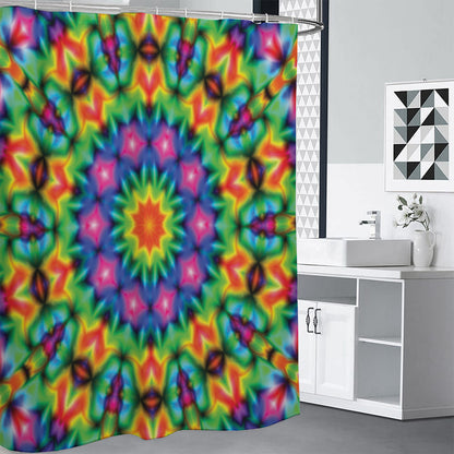 Rainbow Kaleidoscope Print Shower Curtain