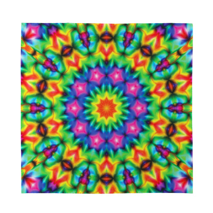 Rainbow Kaleidoscope Print Silk Bandana