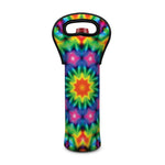 Rainbow Kaleidoscope Print Single Neoprene Wine Tote