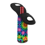 Rainbow Kaleidoscope Print Single Neoprene Wine Tote