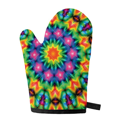 Rainbow Kaleidoscope Print Single Oven Mitt
