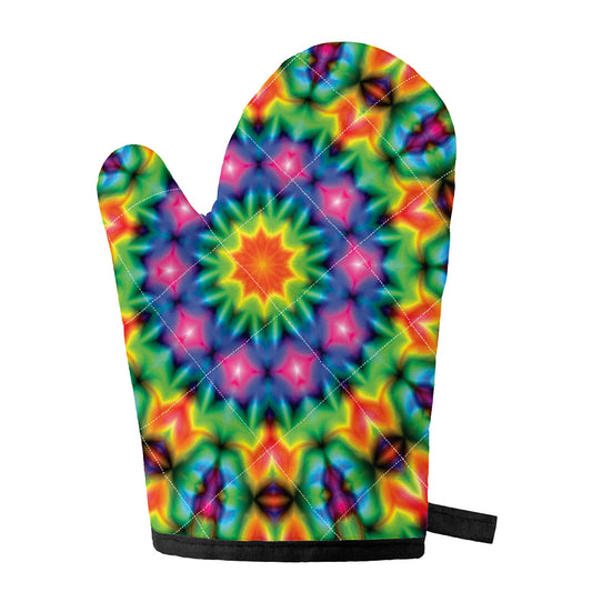 Rainbow Kaleidoscope Print Single Oven Mitt