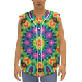 Rainbow Kaleidoscope Print Sleeveless Baseball Jersey