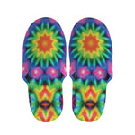 Rainbow Kaleidoscope Print Slippers