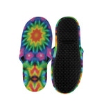 Rainbow Kaleidoscope Print Slippers