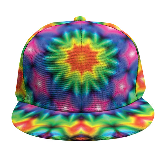 Rainbow Kaleidoscope Print Snapback Cap