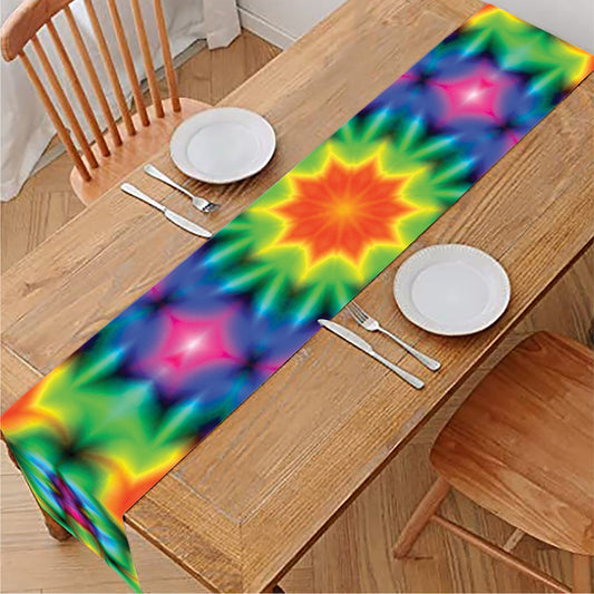 Rainbow Kaleidoscope Print Table Runner