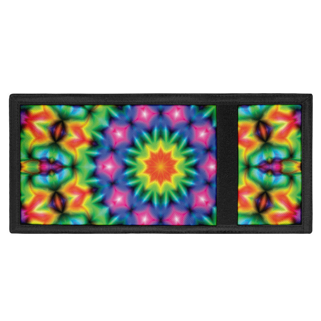 Rainbow Kaleidoscope Print Trifold Wallet