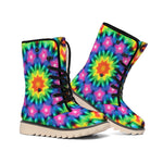 Rainbow Kaleidoscope Print Winter Boots