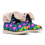 Rainbow Kaleidoscope Print Winter Boots