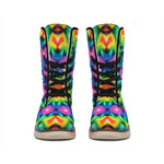 Rainbow Kaleidoscope Print Winter Boots