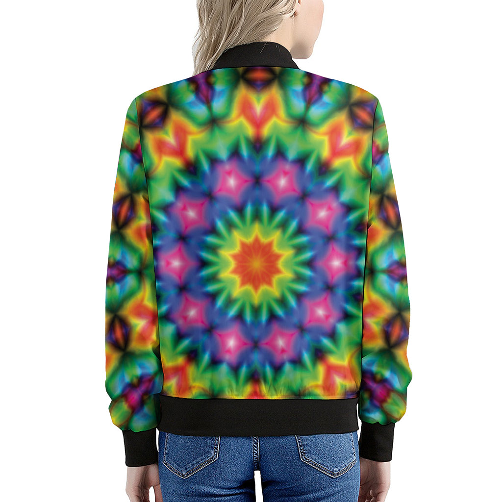 Rainbow Kaleidoscope Print Women's Bomber Jacket