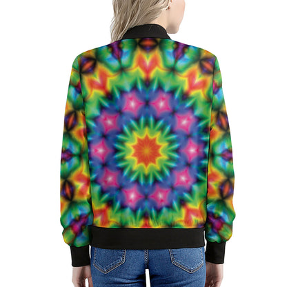 Rainbow Kaleidoscope Print Women's Bomber Jacket