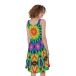 Rainbow Kaleidoscope Print Women's Sleeveless Dress