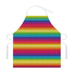 Rainbow Knitted Mexican Pattern Print Adjustable Apron