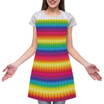 Rainbow Knitted Mexican Pattern Print Adjustable Apron