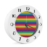 Rainbow Knitted Mexican Pattern Print Alarm Clock