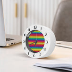 Rainbow Knitted Mexican Pattern Print Alarm Clock
