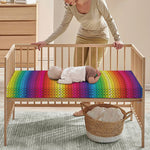 Rainbow Knitted Mexican Pattern Print Baby Crib Sheet