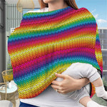 Rainbow Knitted Mexican Pattern Print Baby Seat Cover