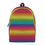 Rainbow Knitted Mexican Pattern Print Backpack