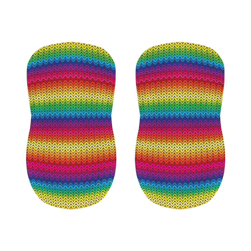 Rainbow Knitted Mexican Pattern Print Bar Stool Covers