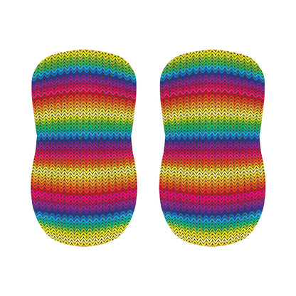Rainbow Knitted Mexican Pattern Print Bar Stool Covers