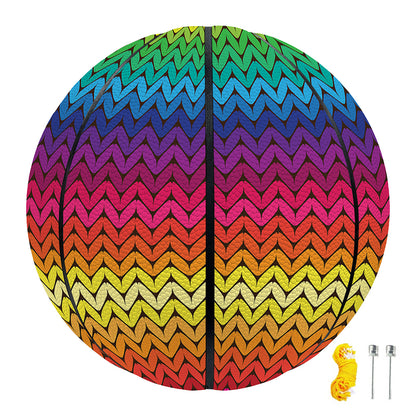 Rainbow Knitted Mexican Pattern Print Basketball