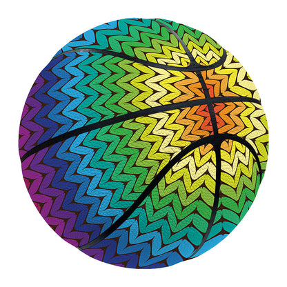Rainbow Knitted Mexican Pattern Print Basketball