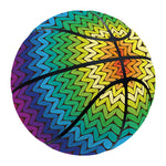 Rainbow Knitted Mexican Pattern Print Basketball