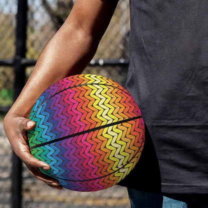 Rainbow Knitted Mexican Pattern Print Basketball