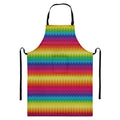 Rainbow Knitted Mexican Pattern Print Bib Apron With Pocket