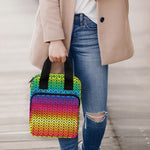 Rainbow Knitted Mexican Pattern Print Bible Tote Bag