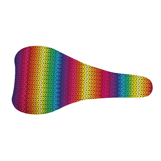 Rainbow Knitted Mexican Pattern Print Bicycle Seat Cover