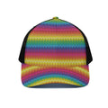 Rainbow Knitted Mexican Pattern Print Black Mesh Trucker Hat