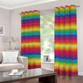 Rainbow Knitted Mexican Pattern Print Dimout Grommet Curtains