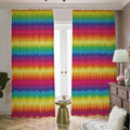 Rainbow Knitted Mexican Pattern Print Dimout Pencil Pleat Curtains