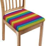 Rainbow Knitted Mexican Pattern Print Chair Cushion Cover