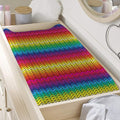 Rainbow Knitted Mexican Pattern Print Changing Pad Cover