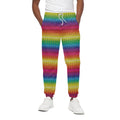 Rainbow Knitted Mexican Pattern Print Cotton Sweatpants
