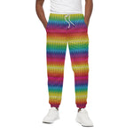 Rainbow Knitted Mexican Pattern Print Cotton Pants