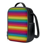 Rainbow Knitted Mexican Pattern Print Crossbody Lunch Bag