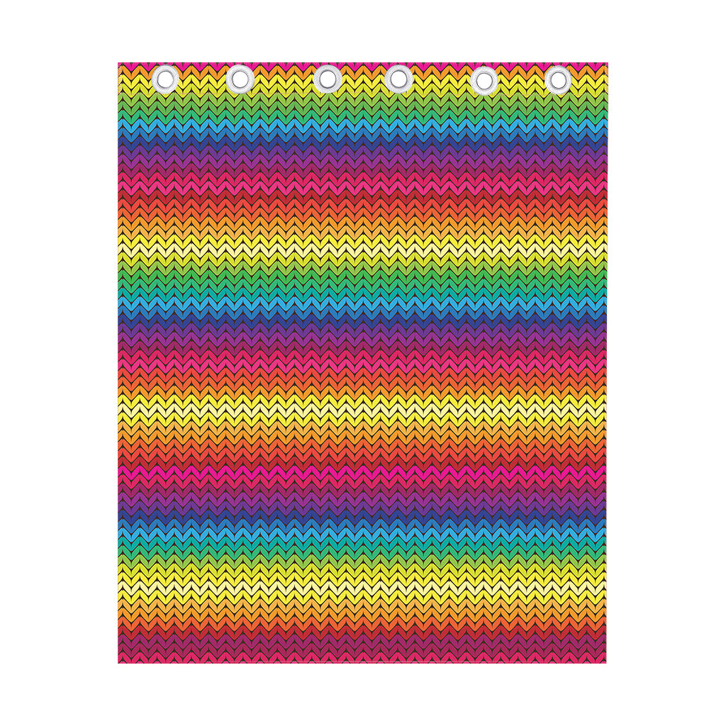 Rainbow Knitted Mexican Pattern Print Curtain
