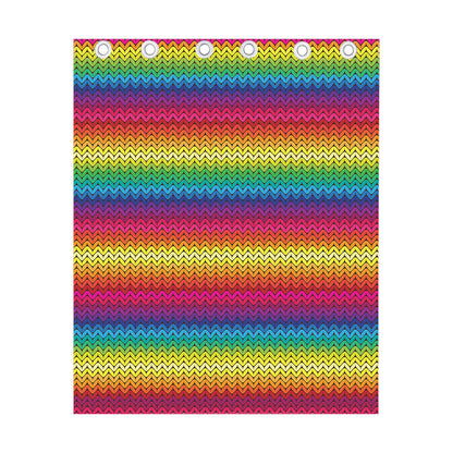 Rainbow Knitted Mexican Pattern Print Curtain