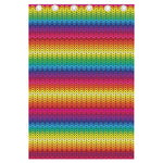 Rainbow Knitted Mexican Pattern Print Curtain