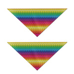 Rainbow Knitted Mexican Pattern Print Dog Bandana