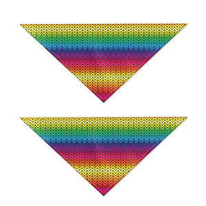 Rainbow Knitted Mexican Pattern Print Dog Bandana